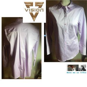 Vision 55 NWT Lavender Button Down Shirt Size 12